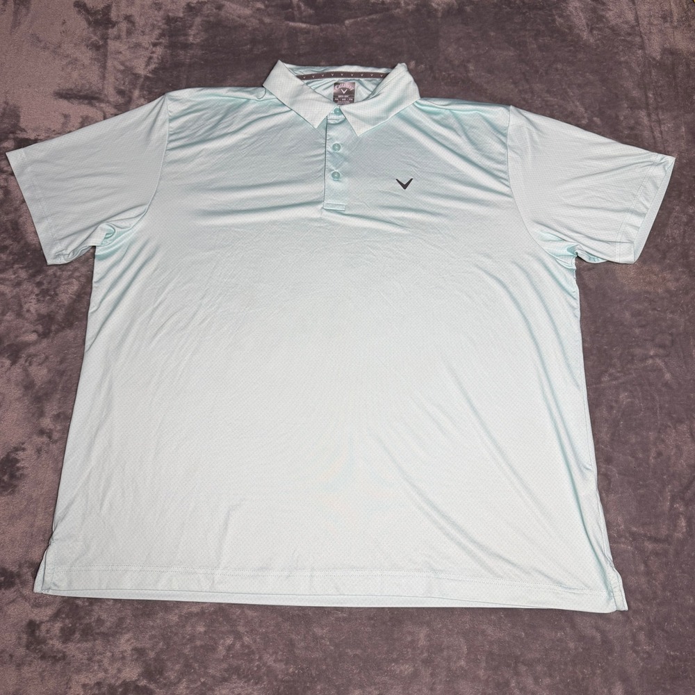 Callaway Opti-Dri Mint Green Mens XXL Polo Shirt Print‎ Performance Golf